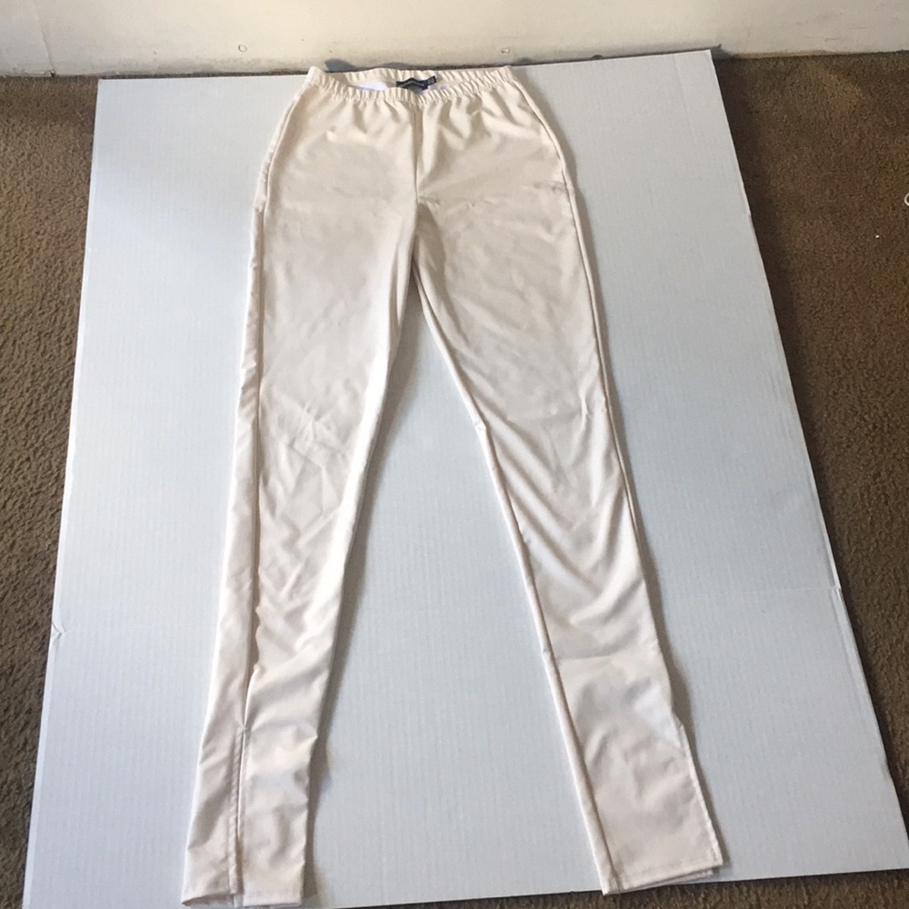 Pretty Little Thing Cream Split Hem Pants